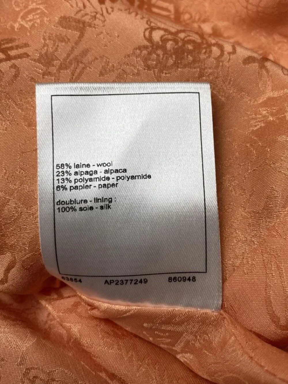 CHANEL Orange Wool Tweed Double Breasted Jacket Spring 2024 Size 36